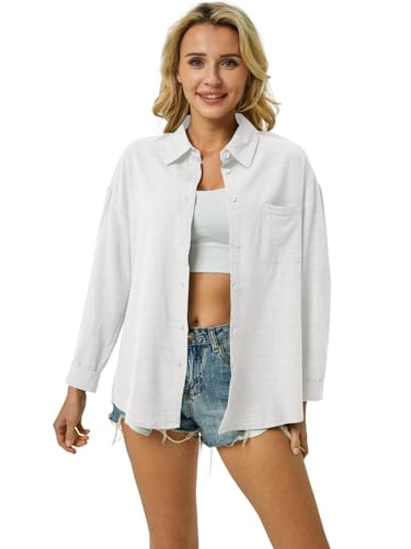 Women's IPMQ Button Down Shirts Cotton Linen Casual Summer Tops with Pockets
| IPMQ Casual Women's Button Down Cotton L