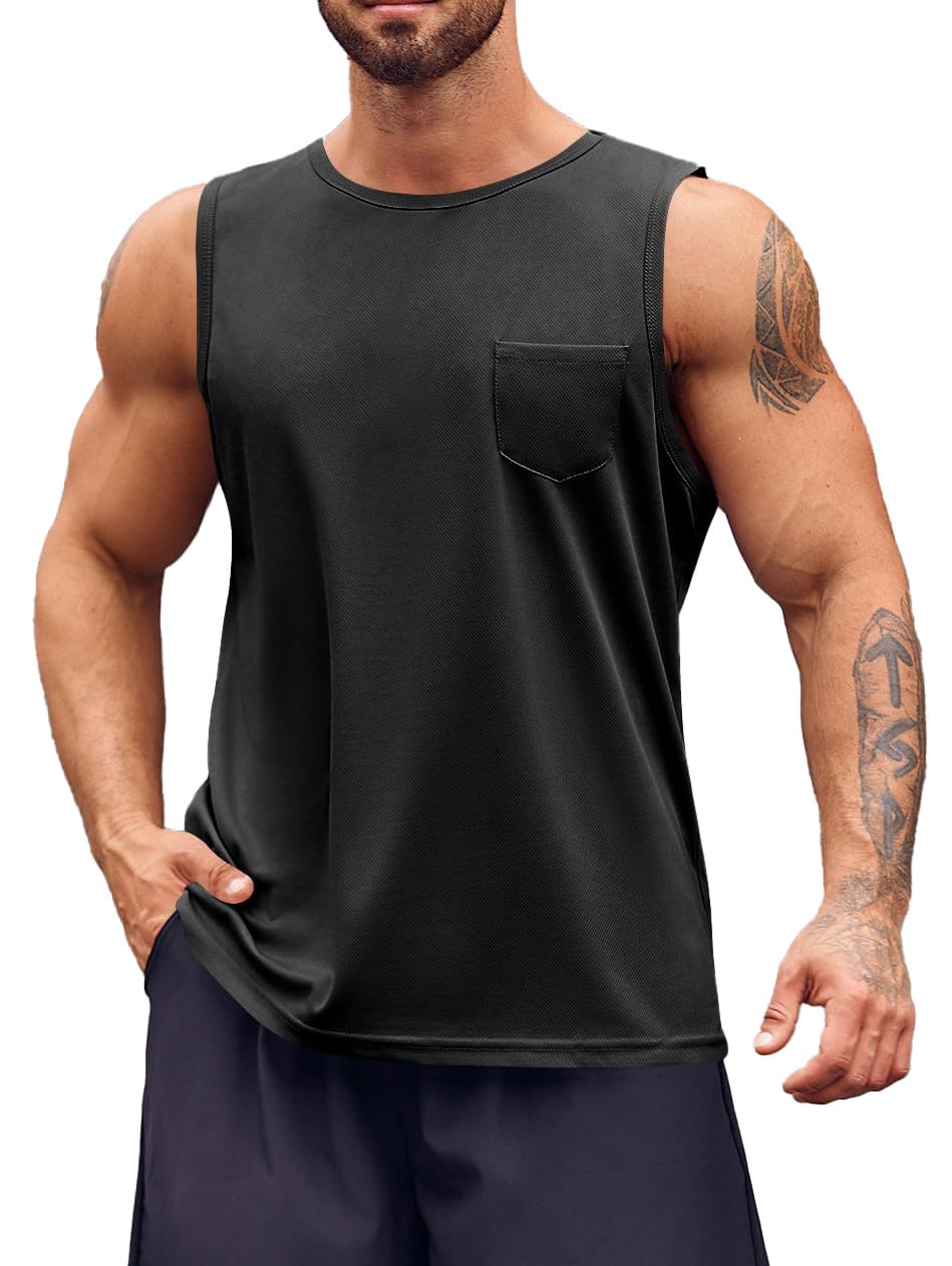Runcati Mens Sleeveless Workout Tank Tops with Pockets for Gym Fitness
| Runcati Mens Sleeveless Workout Tank Tops with
